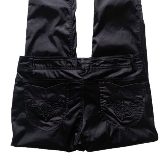 Jou Jou Pants Black Embroidered Pockets Cotton Nylon Pants Size 11/12 NEW - Picture 6 of 10